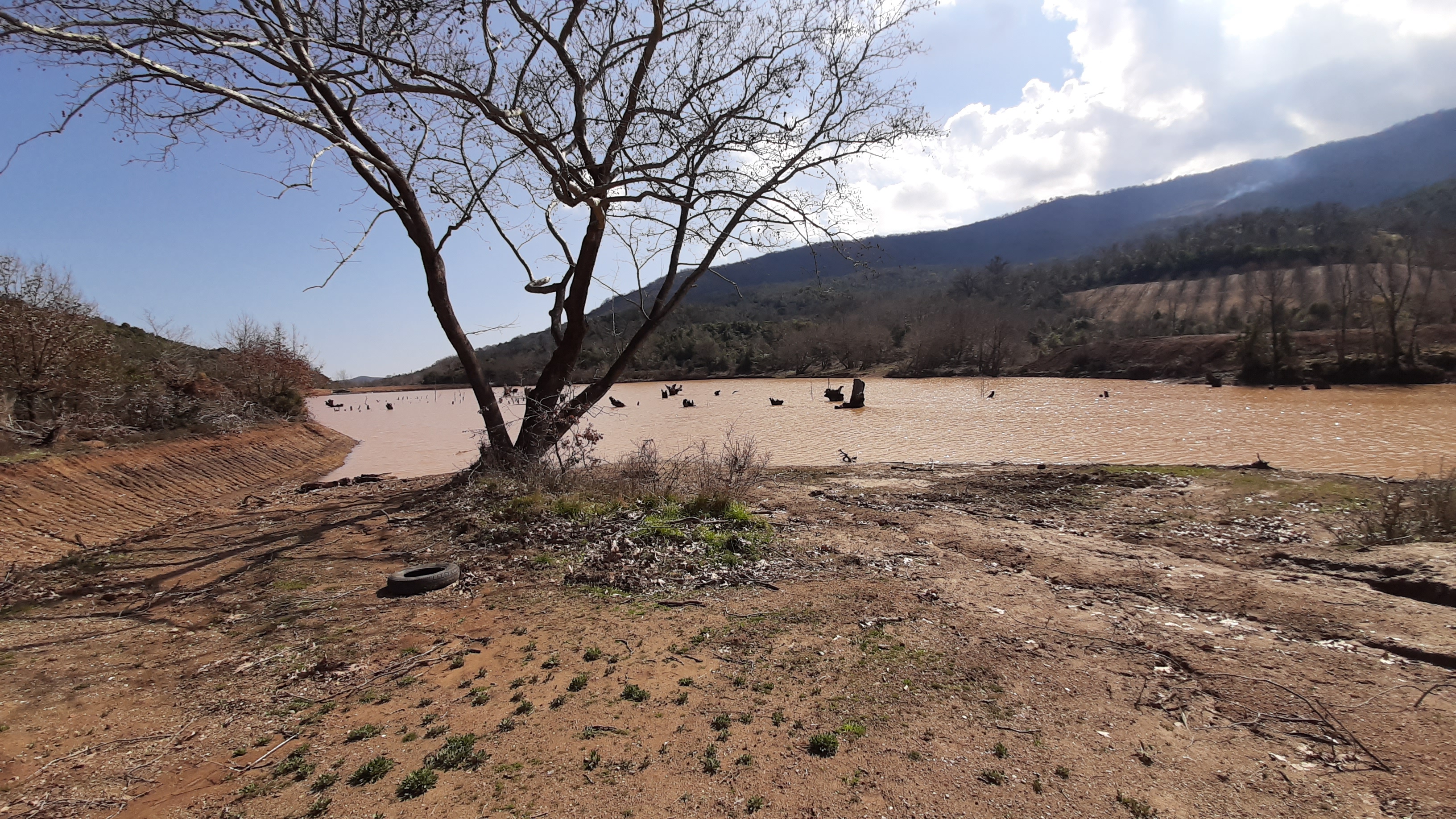 Εργασίες καθαρισμού της λίμνης στην θέση ‘Ισιώματα’ της ΤΚ Σκήτης του Δήμου Αγιάς