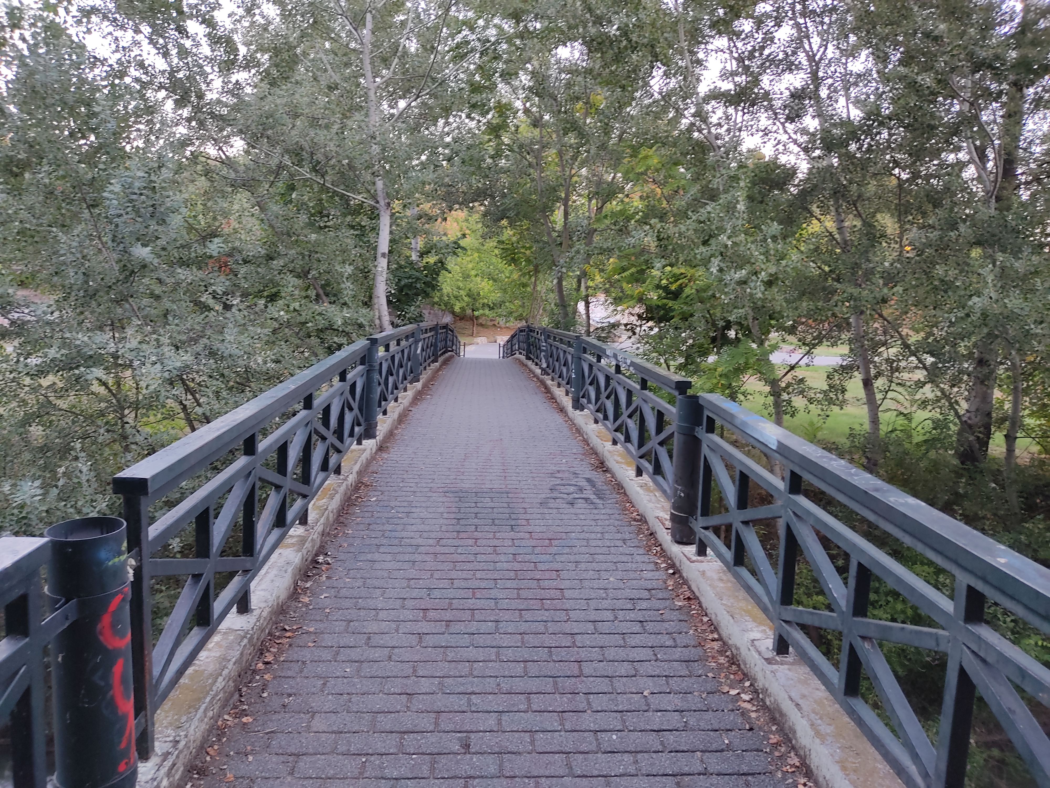 Αυτοφωτιζόμενη επιφάνεια στην πεζογέφυρα των Κρηνίδων Νυμφών, στον Πηνειό