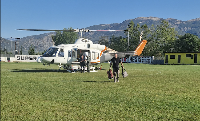 Με ελικόπτερο έφθασαν οι γιατροί στο Περιφερειακό Ιατρείο Συκουρίου