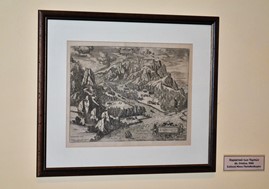 Χαρακτικό του 1590 με θέμα την κοιλάδα των Τεμπών στο Διαχρονικό Μουσείο