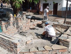 Ξεκίνησε η ανακατασκευή της πλατείας Αιγάνης από το  Δήμο Τεμπών