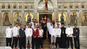 Ο Εκκλησιασμός των παικτών της ΑΕΛ στον  Άγιο Αχίλλιο