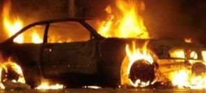 Αυτοκίνητο άρπαξε φωτιά μετά απο ατύχημα στη Καλαμπάκα