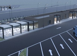 Πάρκινγκ φορτηγών με μπαρ και κάρτα εισόδου στο Αερινό