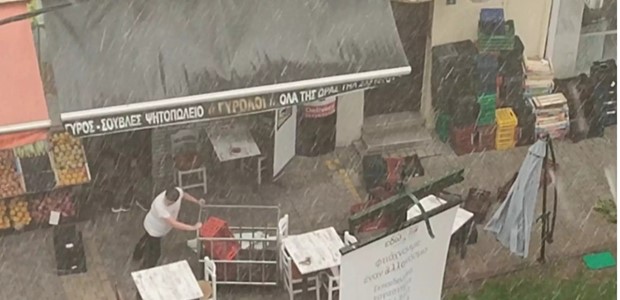 Σφοδρή καταιγίδα έπληξε την Βέροια 