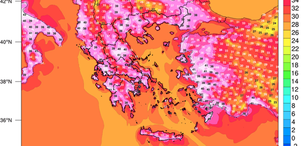 Στους 42-43 βαθμούς οι μέγιστες την Κυριακή 01/08 