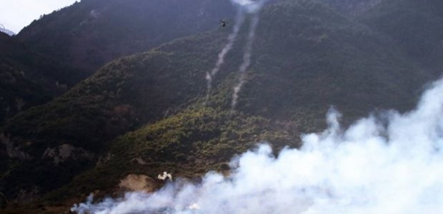 Ομοβροντία πυρών από ελικόπτερα στο Λιτόχωρο