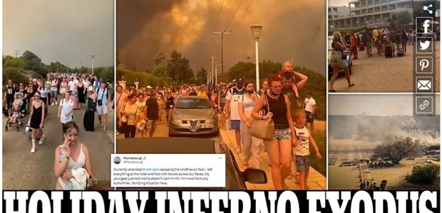 Πρωτοσέλιδο στη Daily Mail η «κόλαση» των τουριστών στη Ρόδο 