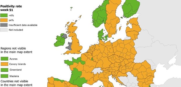 Κορωνοϊός: «Πράσινη» η Ελλάδα στον χάρτη θετικότητας του ECDC 