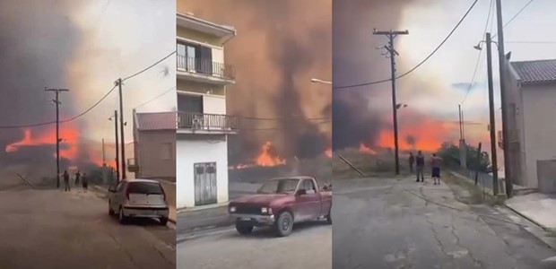 Κόλαση στο Βελεστίνο - Γλείφουν τα σπίτια οι φλόγες