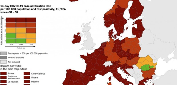 Στο «βαθύ κόκκινο» η Ελλάδα και σχεδόν όλη η Ευρώπη