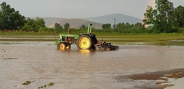 Η βροχή έπληξε χωράφια στη Φαρκαδόνα