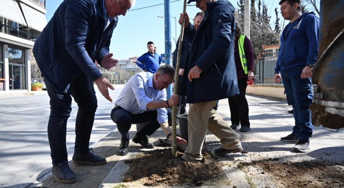 Φύτεψε πάνω από 100 δένδρα κατά μήκος της οδού Ιωαννίνων