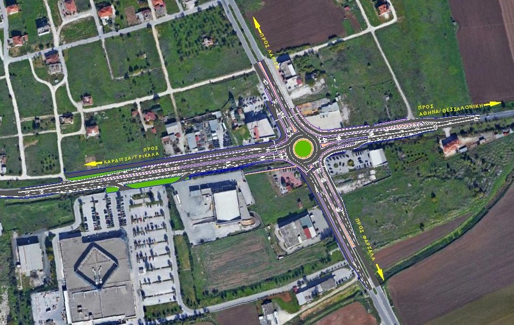 Δύο νέοι κυκλικοί κόμβοι σε Λάρισα και Φάρσαλα