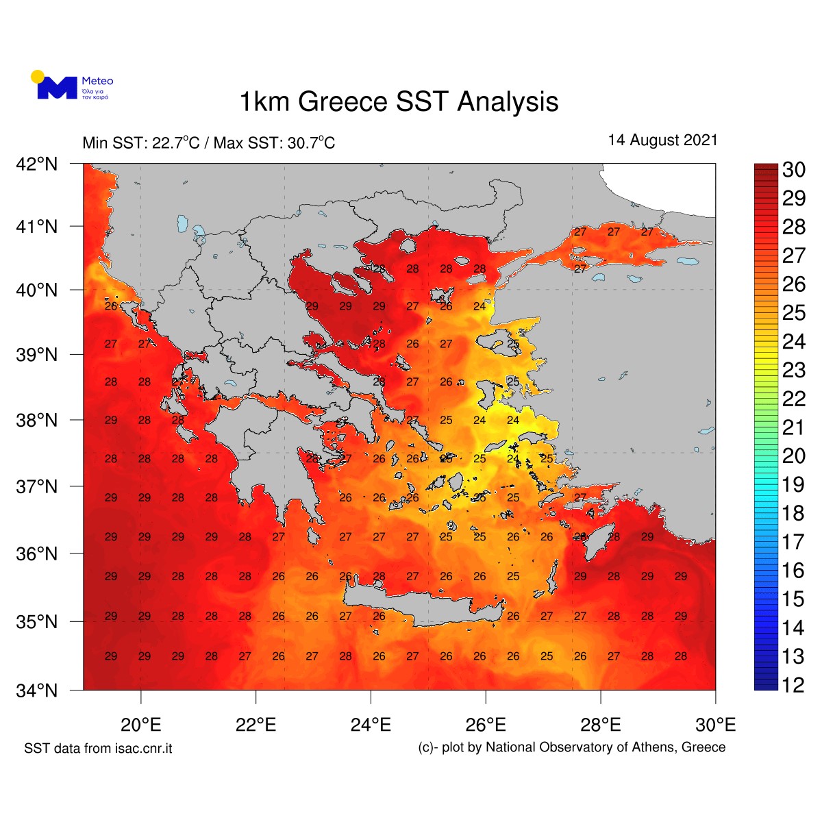 Πολύ ζεστές οι θάλασσες για την εποχή
