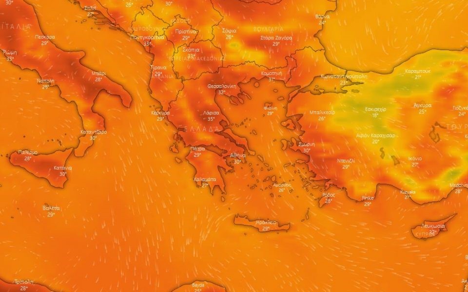 Σε υψηλά επίπεδα η θερμοκρασία και την Τετάρτη