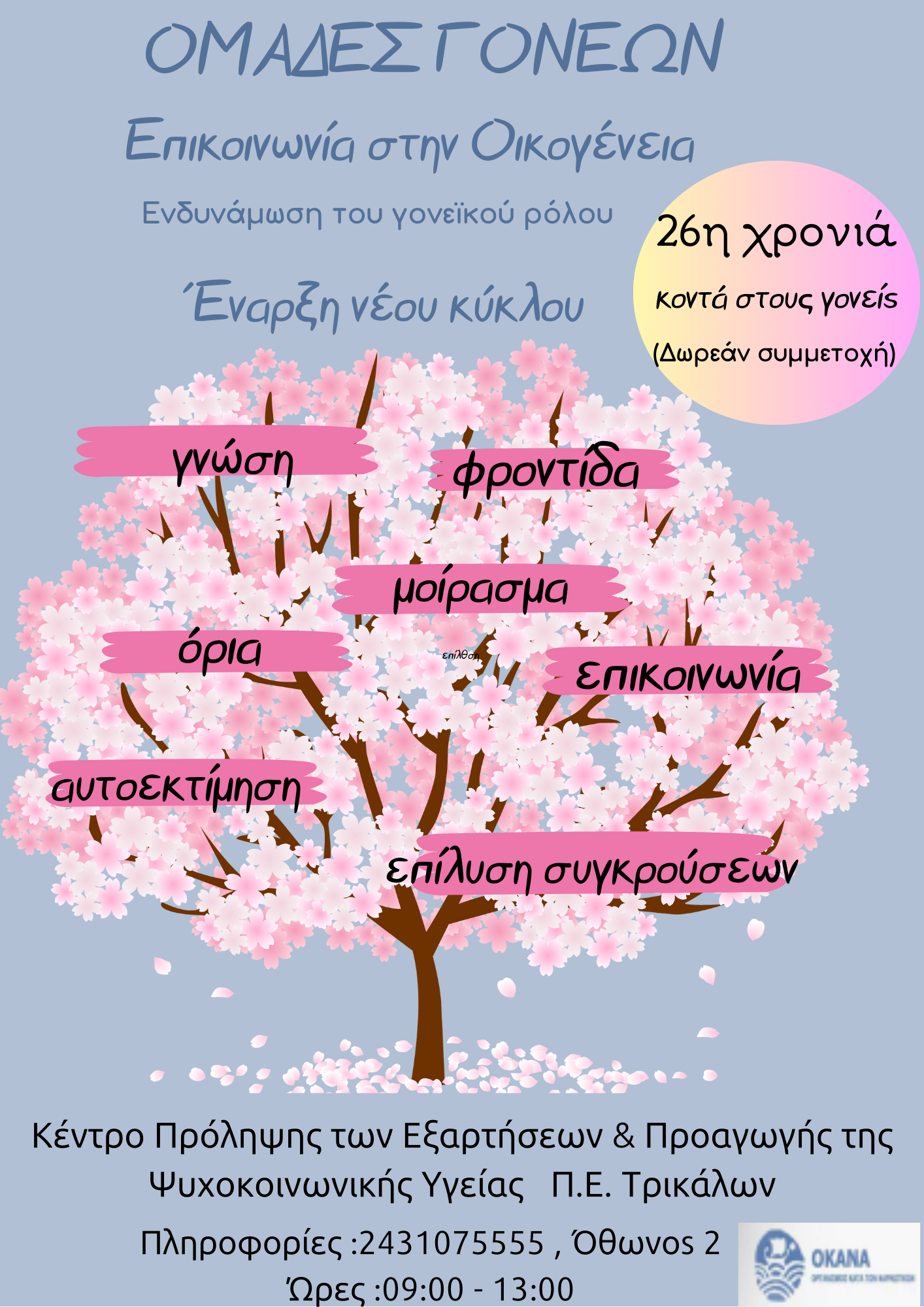 "Ομάδες Γονέων" από το Κέντρο Πρόληψης Τρικάλων 