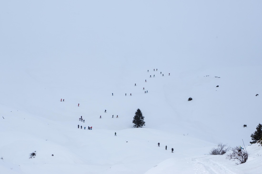 Mεγάλη συμμετοχή στον αγώνα ορειβατικού σκι στο Περτούλι 
