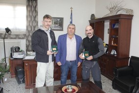 Στο δημαρχείο Πύλης οι πρωταθλητές της Καλλισθενικής Γυμναστικής Φάνης Χρυσούλας και Δημήτρης Σακελλαρίου