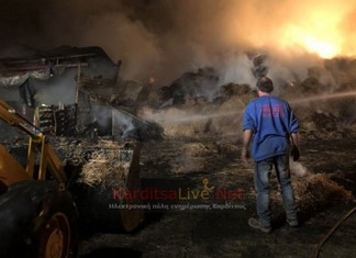 Κάηκε κτηνοτροφική μονάδα με 80 ζώα στο Μουζάκι
